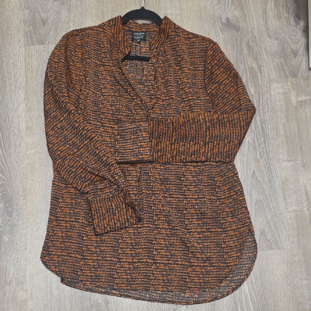 Everlene & David Lerner Mandarin Collar Button Down Tunic Blouse - Picture 11 of 16